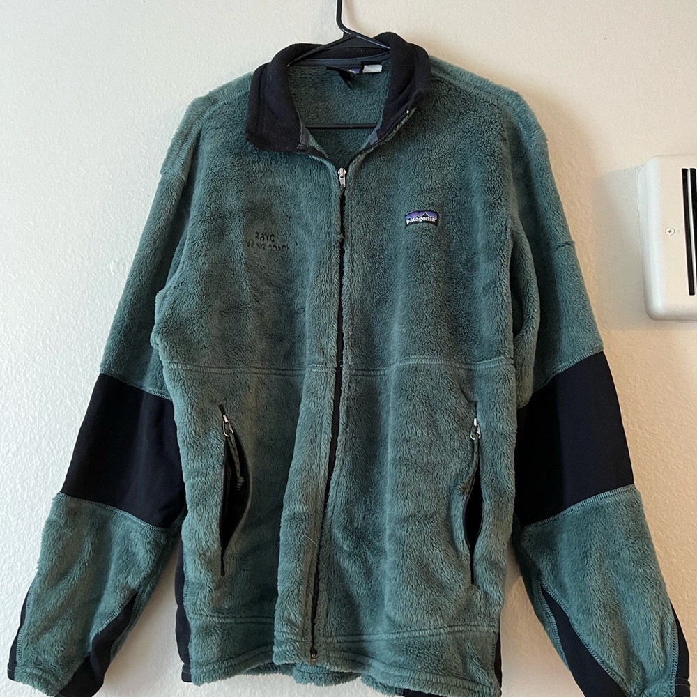 - Vintage Vtg  PATAGONIA USA Polartec Regulator Green Fleece Sherpa Jacket
